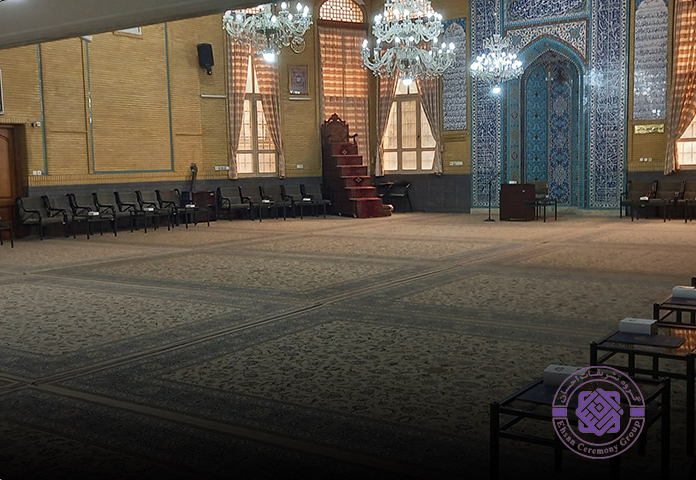 مسجد قبا مشهد - عکس فضای داخلی، چیدمان، امکانات لوکس برای ختم و یادبود | رزرو و تشریفات مجالس احسان | سئو: مسجد قبا، خیام جنوبی، مدیریت تخصصی، رزرو مراسم ختم